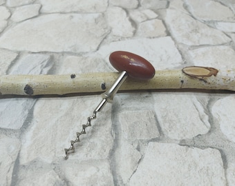 Vintage Corkscrew Wine Opener: Wooden Handle, Man Cave Gift