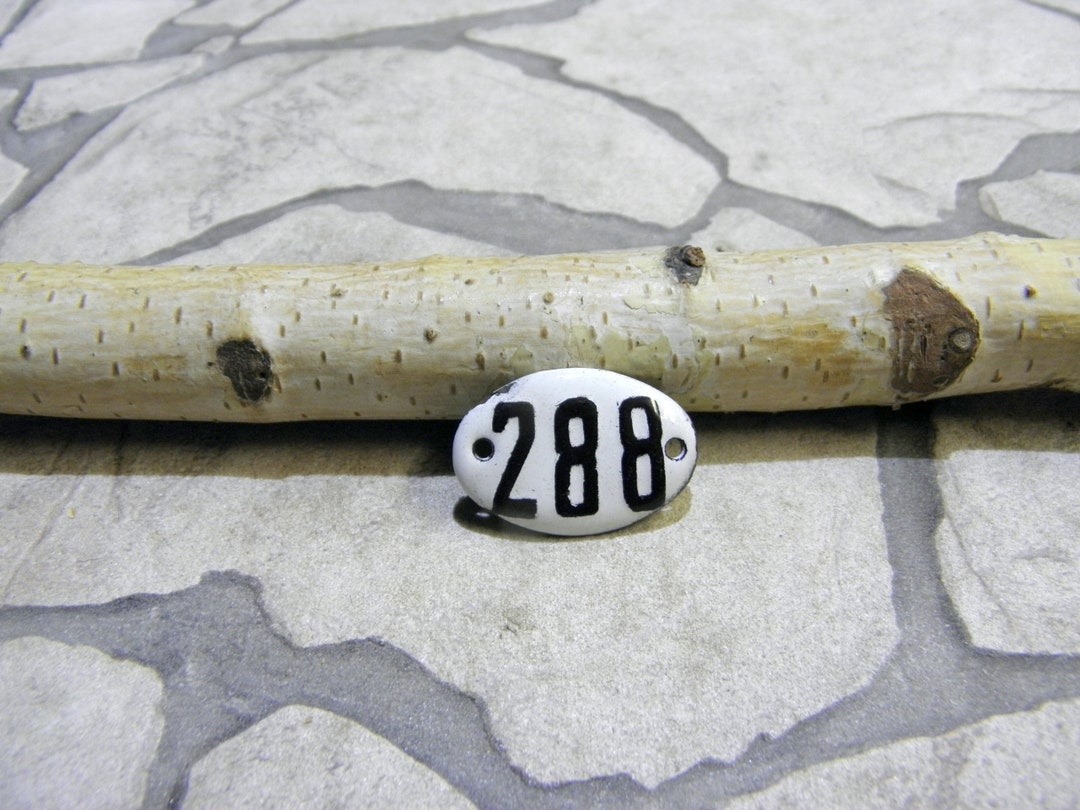 Vintage Enamel Number Sign 288: Small Oval Address Plaque - Etsy
