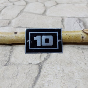 Vintage European Office Room Number, Hotel Room Number 10, Metal Aluminum Sign, Apartment Door Number 10 Door Plaque, Street Door Sign
