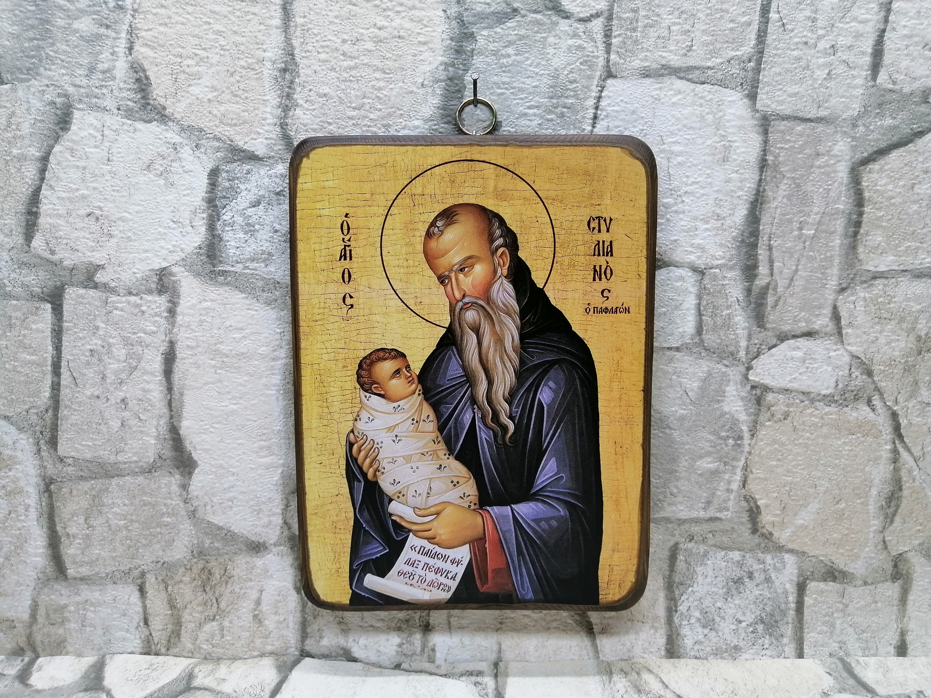 Saint Castilian- Orthodox Byzantine icon. Handmade / print on wood. 27 cm x 20 cm x 2.5 cm / 10.6 in x 7.9 in x 1 in