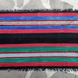 Handwoven rug, Vintage Rag Rug, European Decorative Rug,  Farmhouse Rug Kilim, Floor Rug, Area Rug, Bulgarian folk art