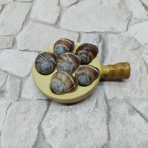 Escargot dishes, ceramic snail dish, French kitchenware serving snails