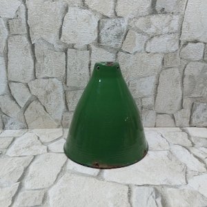 Porcelain Enamel Shade Antique Vintage Green Metal Lamp Shade Enameled green lamp Industrial Enamel Atelier Lampshade FREE DELIVERY zografa