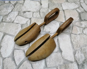 Élargisseurs de chaussures en bois vintage, couvre-chaussures réglables (paire)