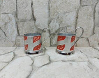 Vintage USSR Tea Glass Holders, Russian Podstakannik Set
