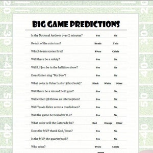 Super BIG GAME predictions 2024
