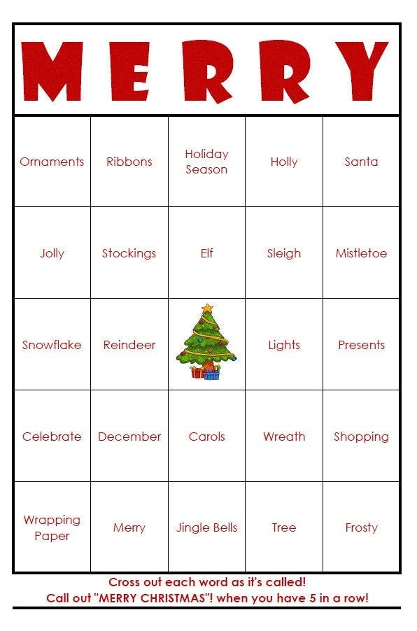 EASY PRINT Christmas Bingo Cards digital File 40 Cards Etsy
