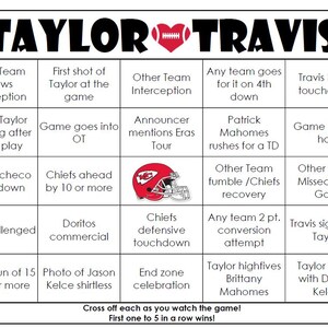 Chiefs Bingo  (Taylor&#39;s Version)! (digital file) 40 Cards