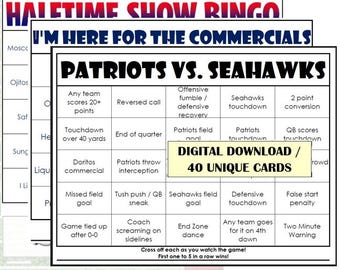 SUPER BIG GAME 2026 Bingo Bundle Super Big Game Bingo 2026 Bowl Party Game | Football Watch Party Bingo | Lx Bingo Game | Instant Download