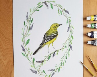 Original bird watercolour painting  (unframed)