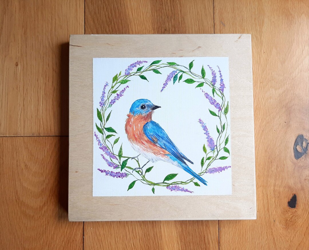Wood Wall Art | Hand Painted Bird on Wood | Original Painting ...