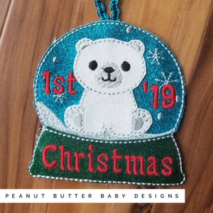 Polar Bear Christmas Ornament, Bear Ornament,  Kids Ornament, Personalized Ornament, Custom Bear Ornament, Polar Bear Ornament, Bear