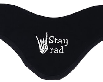 Cotton Thyroid Shield Cover, "Stay Rad" Embroidered Neck Guard, Radiology Gift
