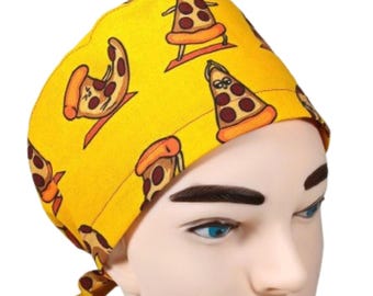 Yoga-scrubmuts, pizza-scrubmuts, grappige schedelmuts, chirurgische scrubmuts, euro-stijl dames, stropdas voor heren, OK-hoed, koksmuts, chemomuts
