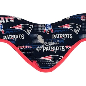 Protectores de tiroides para fútbol americano, NE Patriots, protector de plomo deportivo, azul marino y rojo, tela de algodón lavable, accesorio Scrub Tech
