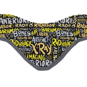 Thyroid Shield Covers, Neck Cozy, X-ray Scribbles, Lead Shield Cover, Radiology Gift, Unisex, Cotton Fabric, Novelty Thyroid Cozy, Neck Cozy