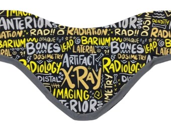 Thyroid Shield Covers, Neck Cozy, X-ray Scribbles, Lead Shield Cover, Radiology Gift, Unisex, Cotton Fabric, Novelty Thyroid Cozy, Neck Cozy
