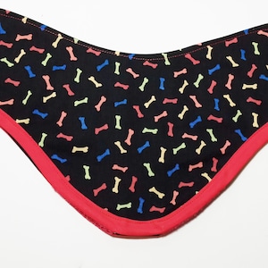 Little Bones on Black Unisex Cotton Fabric Thyroid Shield Cover/Neck Guard