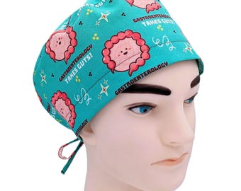 Gastro Scrub Hats, Men's Tie Back OR Hat, Women's Euro, GI takes Guts