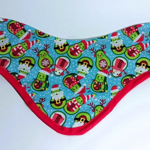Merry Avocados on Blue Novelty Cotton Fabric Thyroid Shield Cover