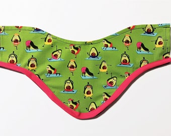 Healthy & Happy Avocados on Green Cotton Fabric Novelty Thyroid Shield Cover/Neck Guard