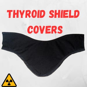 Thyroid Shield Cover, Thyroid Cozy, Cath Lab Accessory, Endo Accessory, Thyroid Slip, Cotton Fabric, Solid Black, Red, Navy, Pink, Turquoise