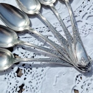 1877 - 1927 Rare Armand Frenais Set of 6 Teaspoons - Silver Plated - French Flatware - Art Nouveau - 14,5 cm Length - Gift for Her - Top