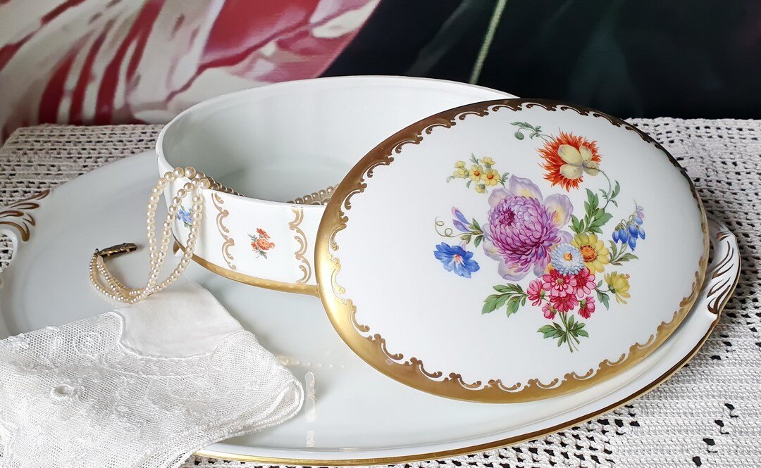 Mid Century Porcelain Jewellery Box German Porcelain Jewelry Box