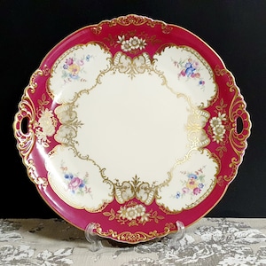 1930s Charming Platter Tettau Vintage German Porcelain Floral Bavaria China Serving Dish