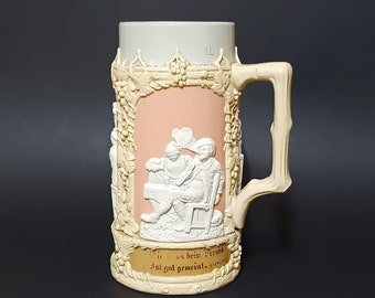 1874 - 1909 Rare Antique Villeroy & Boch Beer Stein - Made in Germany - Collectible Steins - German Tankard - Collectible Ceramics