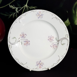 Plato antiguo de porcelana Rosenthal, 1891-1906: porcelana floral con diseño imperial, Art Nouveau (desportillado), 34,5 cm