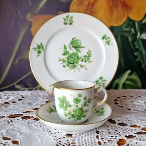 Vintage Heinrich Höchst Teacup Trio: German Demitasse Cup (90ml), Saucer & Plate