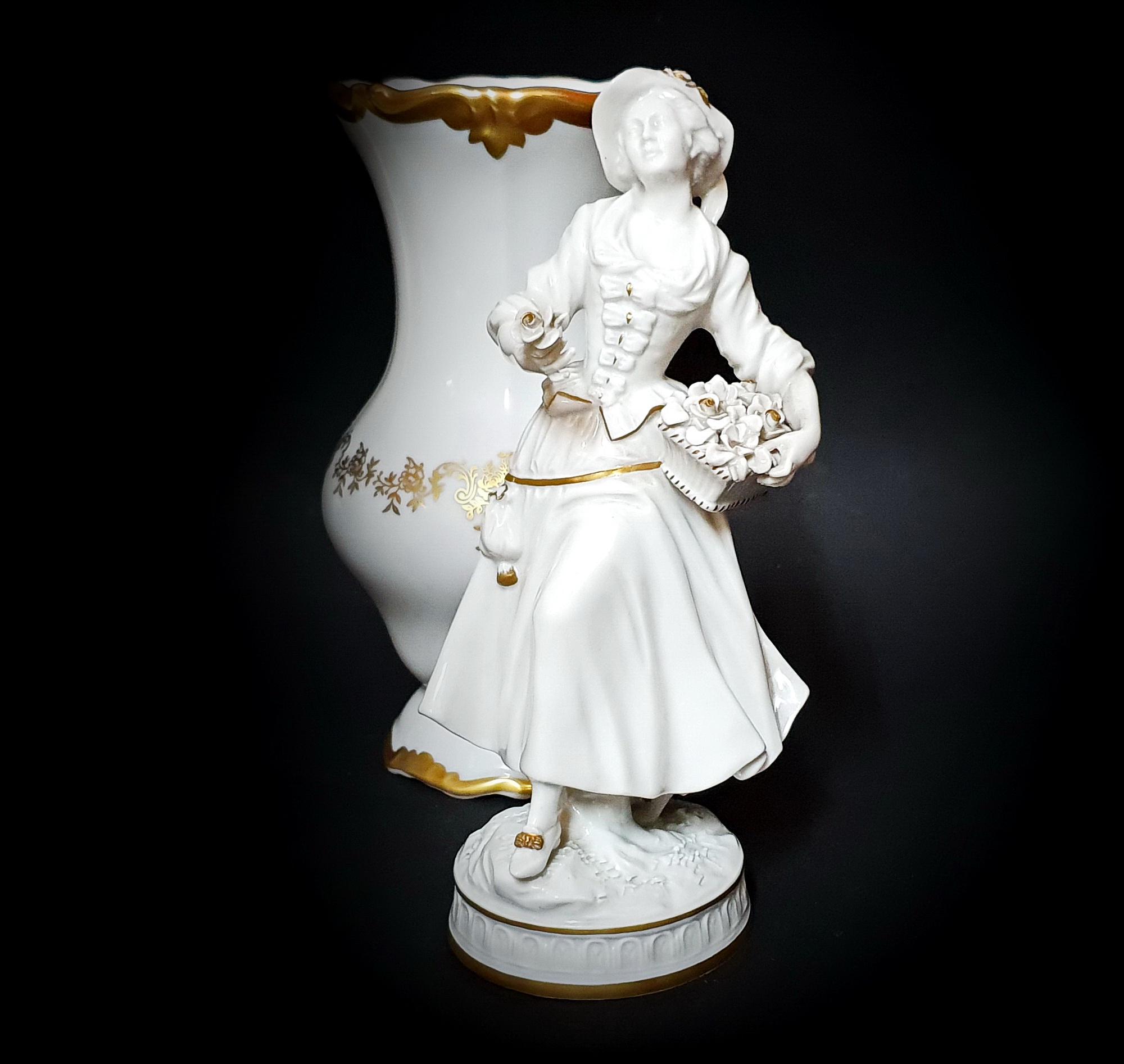 陶器人形　特大　ドレスデン　フィギュリン　ドイツ　フォルクシュテット フォルクシュテット Volkstedt - porcelain Etsy 日本 ドイツ フィギュ