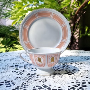 Vintage Weimar Cup and Plate - Goethe Collection - German Porcelain - Footed Cup
