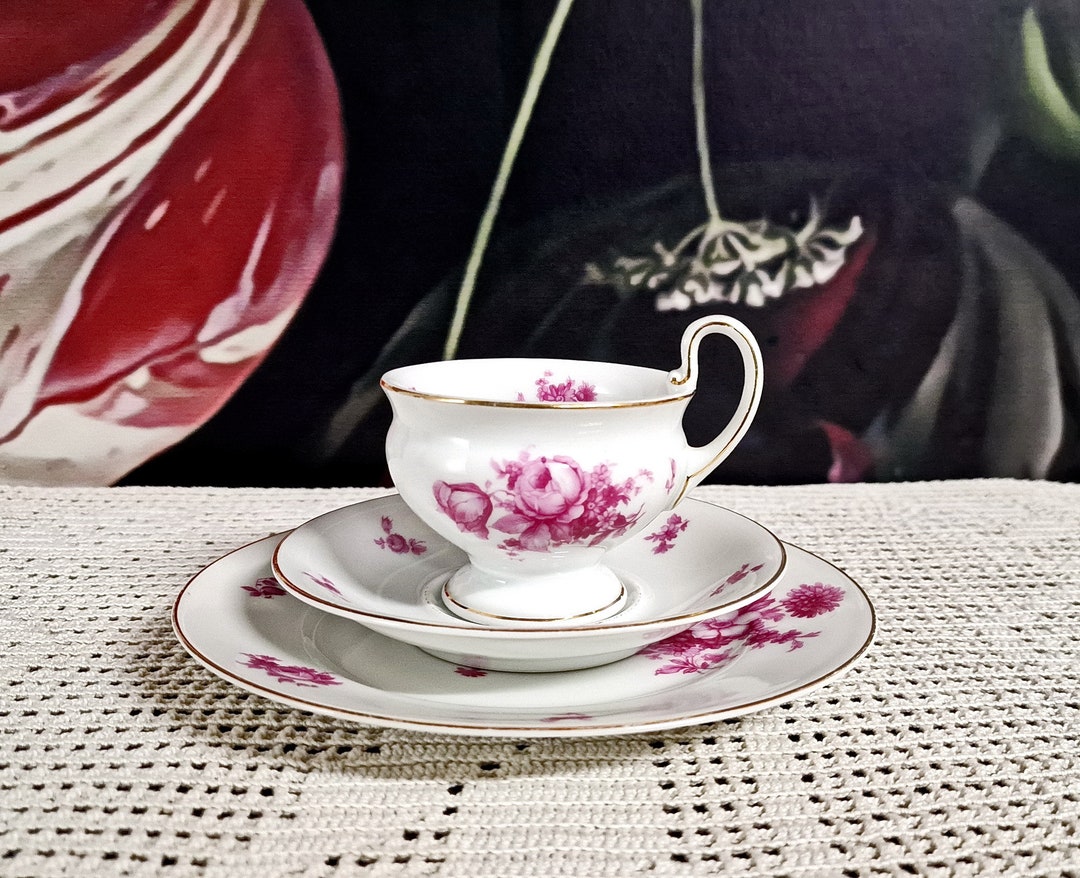 1908 1939 Thomas Tea Cup Trio German Antique Porcelain German Teacup
