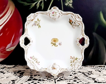 Charming Porcelain Cake Plate - Vintage Serving Dish - Hand Painted China - AK KAISER German Porcelain - Excellent Condition