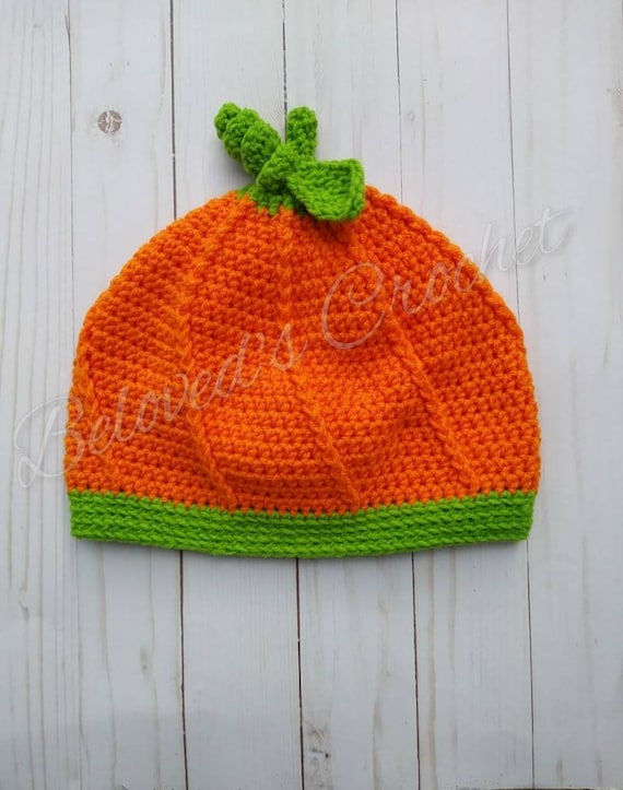 Baby//Child//Adult Various Sizes! New Crochet Halloween Pumpkin Beanie Hat