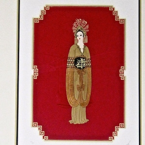 Erte &quot;Plum Blossom&quot; 1986 Serigraph – Signed & Numbered 163/300 – Limited Edition Art, Museum Framed, Elegant Art Deco Style
