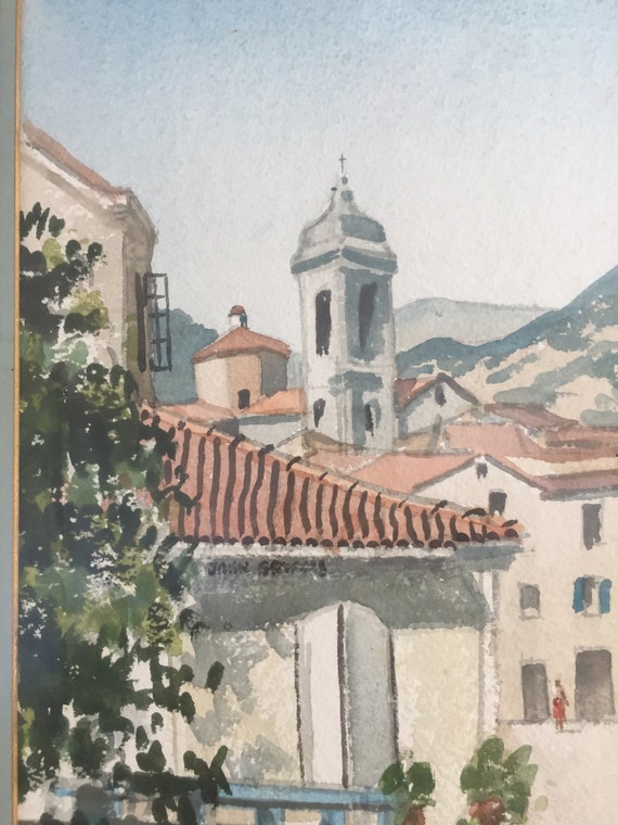 ジョン・ブライアンズ作「イタリアの夏」 - オリジナル水彩画、署名