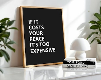 Self Care Minimalist Motivational Wall Art Print Black and White Printable Quote Decor Mental Health Poster Digital Download Art Print Gift