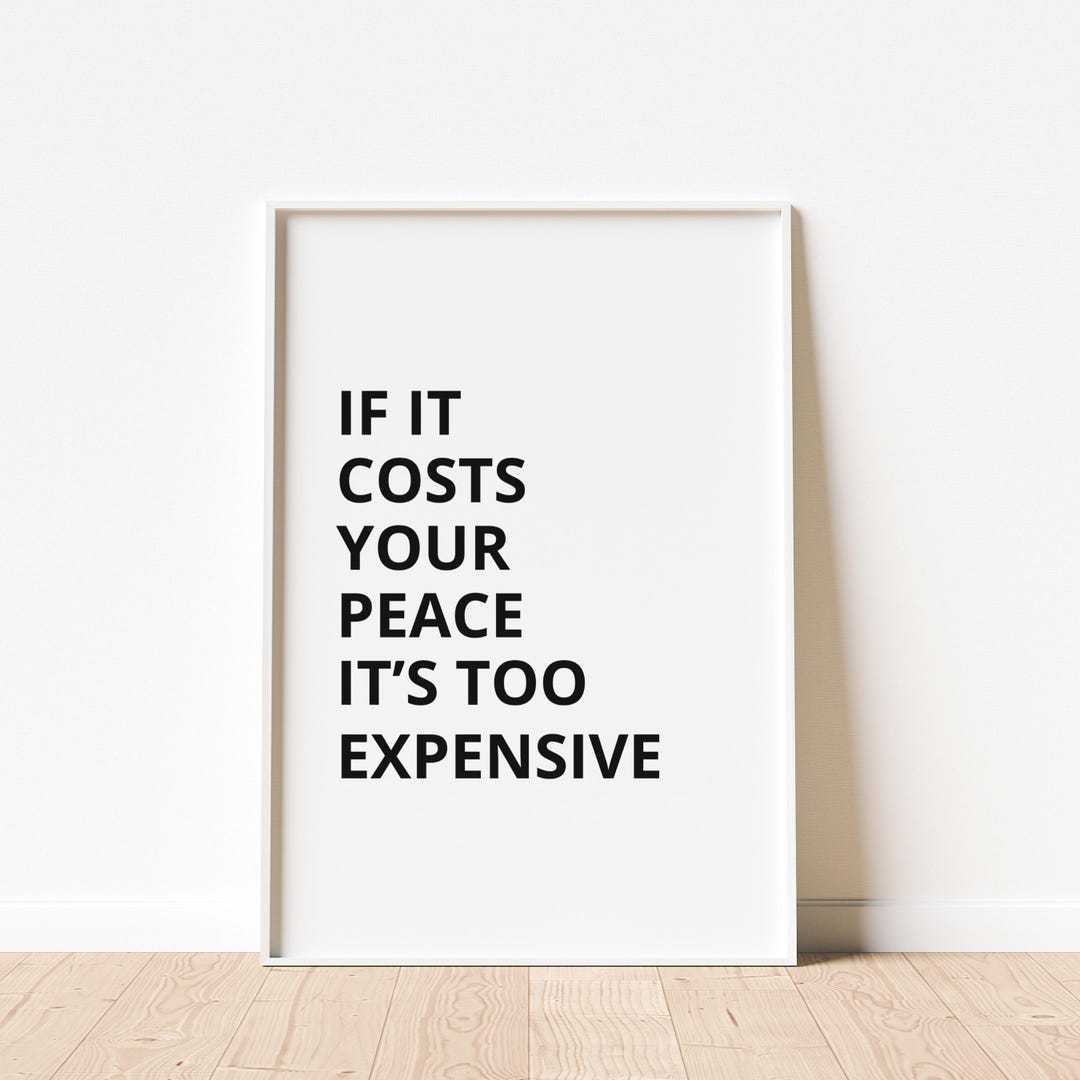 Minimalist Motivational Wall Art Print Black and White Printable Quote ...