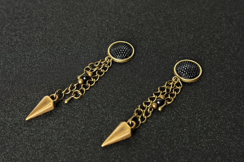 Punk Spike Chain Earrings / Plugs Biker 316L Stainless Etsy