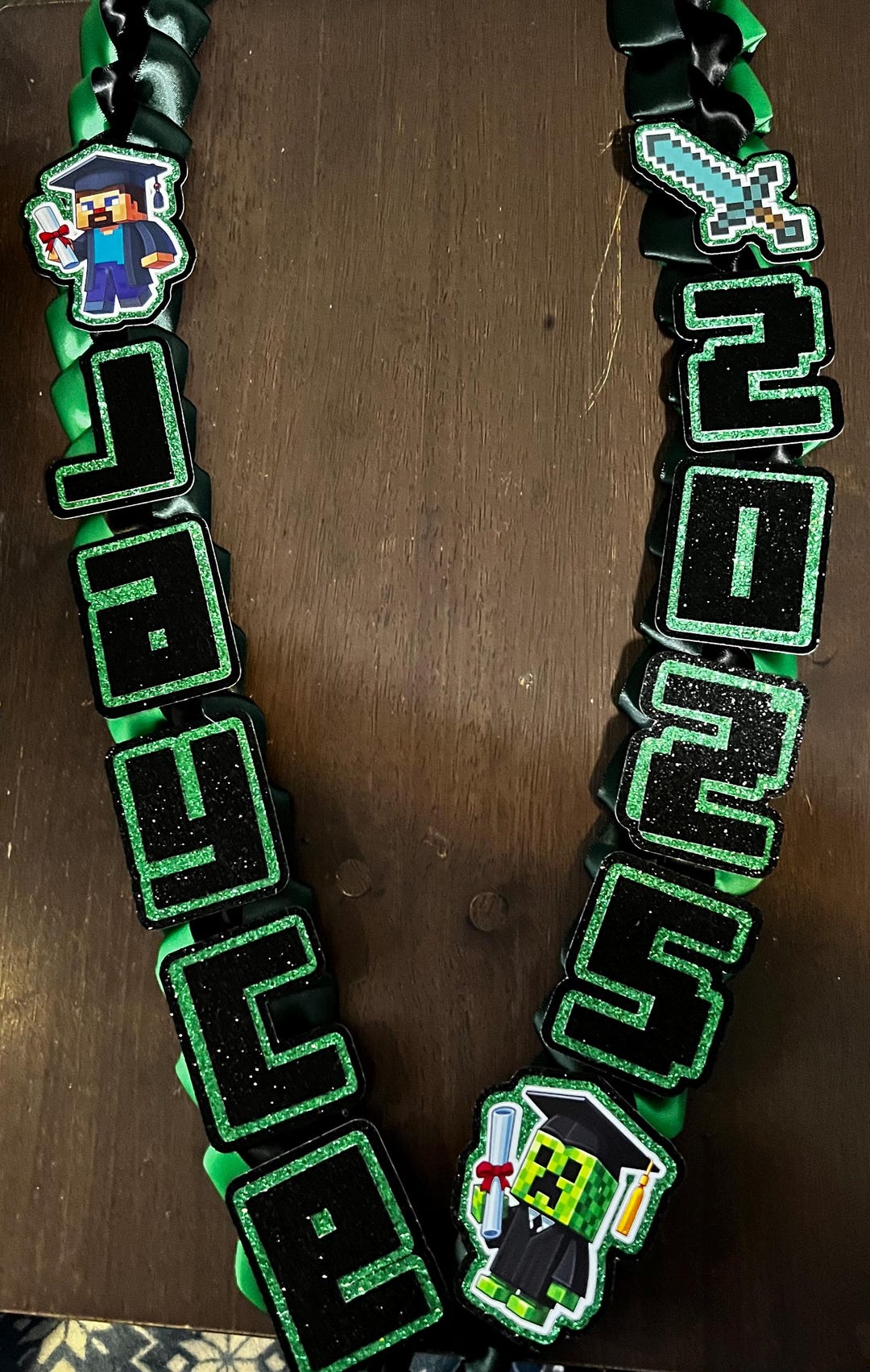 Minecraft Ribbon Build MINECRAFT Graduation Ribbon Lei: Custom Made-to-order - Etsy