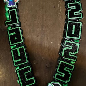MINECRAFT inspirierte Graduation Lei, Ribbon Lei, Custom Lei, hergestellt, um MINECRAFT zu bestellen