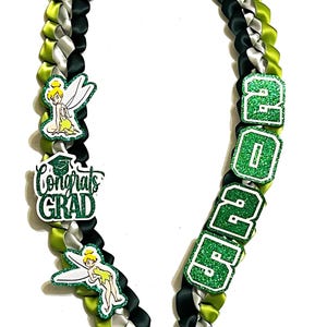 Collar de graduación de Campanilla, collar de cinta, collar personalizado, collar de letras, niño, niña, regalo, personalizado con nombre, hecho a mano, por encargo