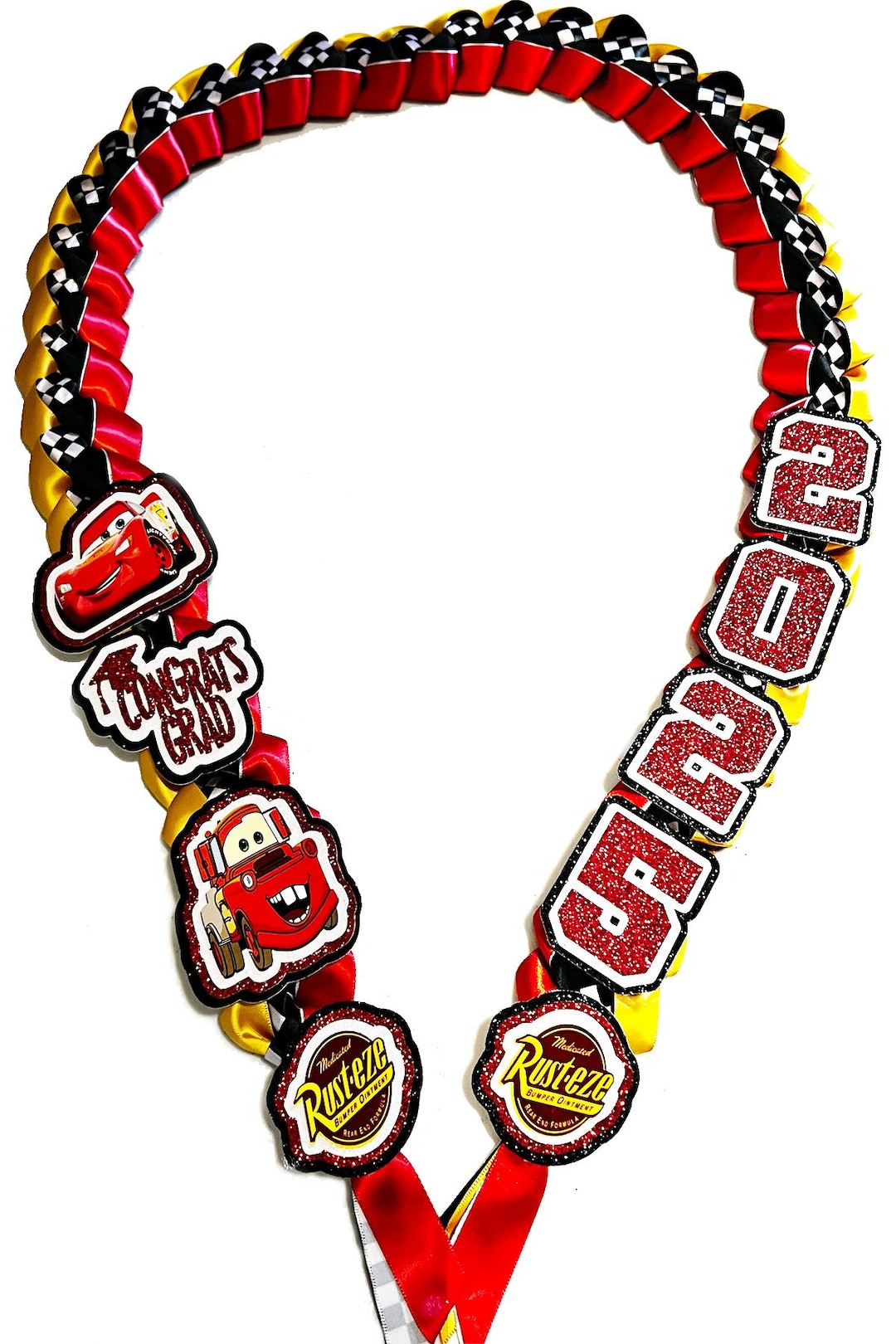 Cars Graduation Lay Cars Graduation Lei: Lightning Mcqueen & Mater Ribbon Lei - Etsy