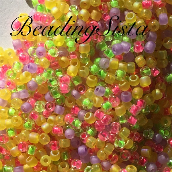 Miyuki - Neon Mix - Size 11/0 - Seed Beads -  20 Gram - Tube