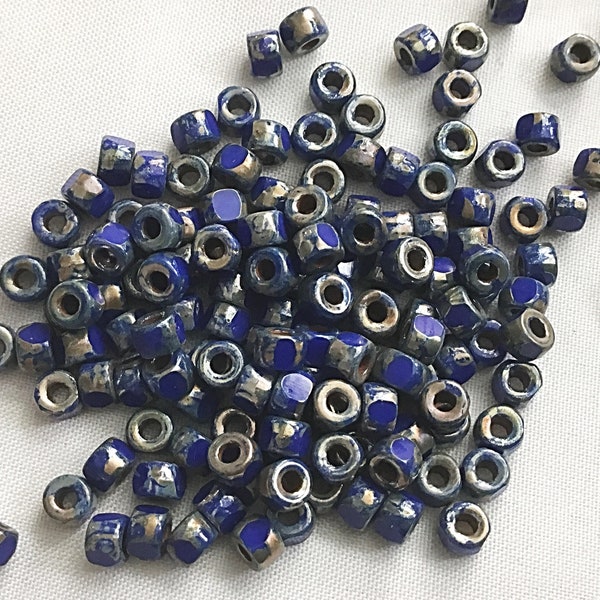 Matubo - Opaque Blue Rembrandt - 3 Cut - Size 6/0 - Seed Bead - 8 Gram - Tube