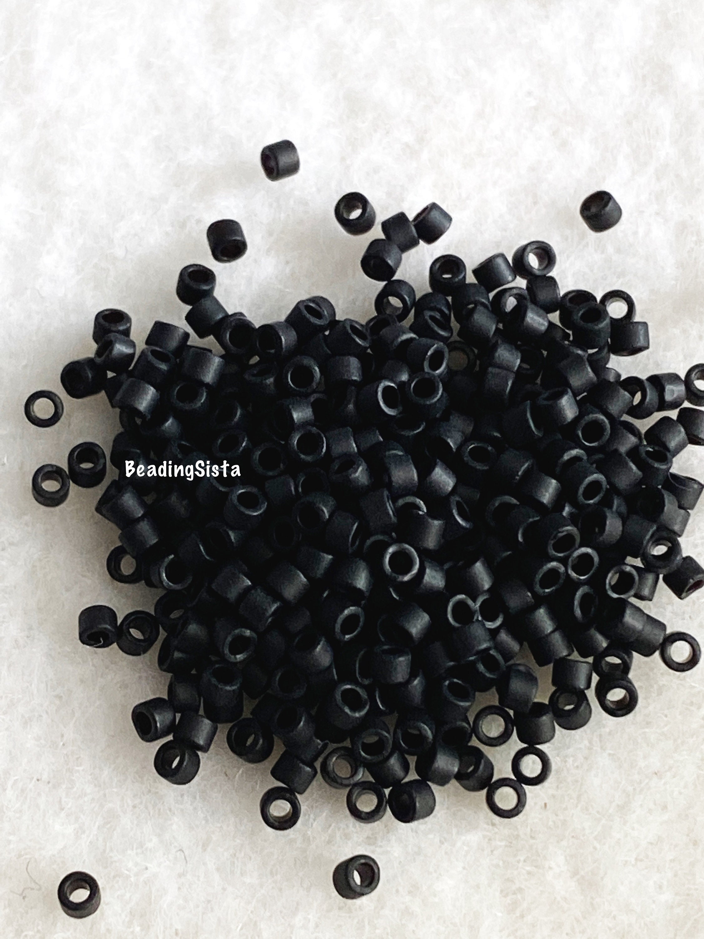 11/0 Miyuki Delica Seed Beads, DB0310 Matte Black, 7.2 Gram Tube