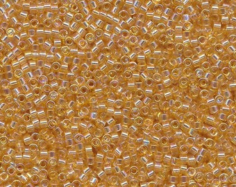 Delica -  Transparent Light Topaz AB - Seed Beads - Size 11 - Miyuki - 4.5 Gram - Tube - DB0100-TB